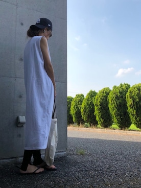 「BBQ」｜「アイテム（ビーチサンダル）」を使った、MOMOさん（レディース・155cm）の夏コーディネート