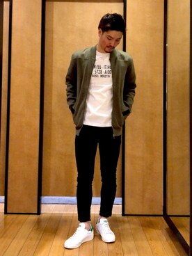 メンズ ニット ジップアップ ワッフル コットンを使った人気ファッションコーディネート Wear