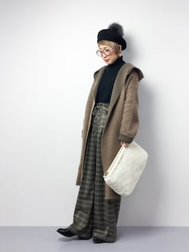 「ウエストイン」｜「アイテム（その他アウター）」を使った、ひいこさん（レディース・154cm）の冬コーディネート