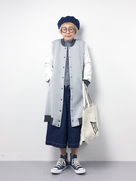 「Re.Verofonna（ヴェロフォンナ）のアイテム（スタジャン）」を使った、ひいこさん（レディース・154cm）の冬コーディネート
