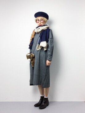 「JOURNAL STANDARD relume（ジャーナルスタンダード　レリューム）のアイテム（ハンチング/ベレー帽）」を使った、ひいこさん（レディース・154cm）の冬コーディネート