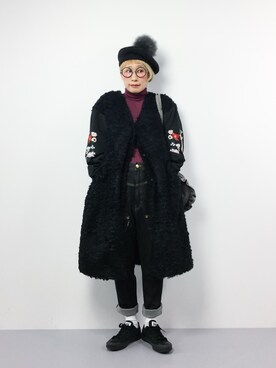 「bodco(ボッコ)のアイテム」を使った、ひいこさん(レディース・154cm)の冬コーディネート