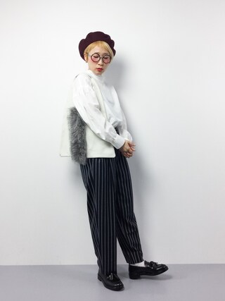 【美品】45R ウールストレッチタックパンツ 45R（フォーティファイブアール）の「ウールオックスストレッチタック