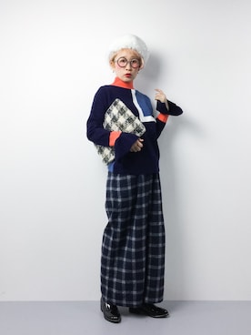 「Burner（バーナー）のアイテム（ハンチング/ベレー帽）」を使った、ひいこさん（レディース・154cm）の冬コーディネート