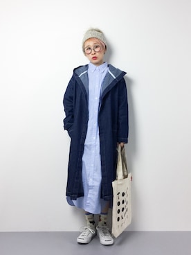 「MERLOT（メルロー）のアイテム（その他アウター）」を使った、ひいこさん（レディース・154cm）の冬コーディネート