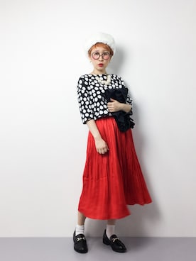 「Burner（バーナー）のアイテム（ハンチング/ベレー帽）」を使った、ひいこさん（レディース・154cm）の冬コーディネート