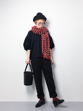 「PLAIN CLOTHING（プレーンクロージング）のアイテム（トップス）」を使った、ひいこさん（レディース・154cm）の冬コーディネート