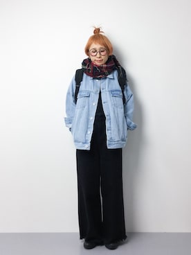 「カットオフ」｜「アイテム（ブルゾン）」を使った、ひいこさん（レディース・154cm）の冬コーディネート