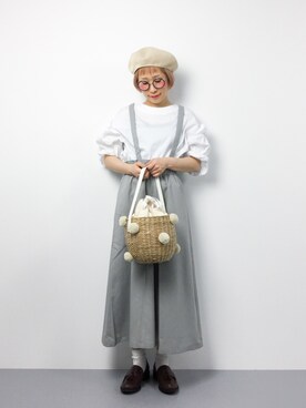 「SEVENDAYS=SUNDAY（セブンデイズサンデイ）のアイテム（ハンチング/ベレー帽）」を使った、ひいこさん（レディース・154cm）の春コーディネート