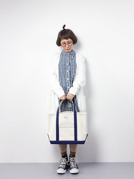 「orcival」｜「アイテム（シャツワンピース）」を使った、ひいこさん（レディース・154cm）の春コーディネート