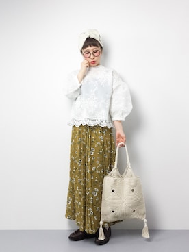 「バルーンスリーブ」｜ひいこさん（レディース・154cm）の春コーディネート