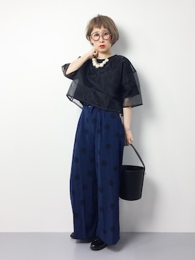 「sandy（サンディー）のアイテム（パンツ）」を使った、ひいこさん（レディース・154cm）の春コーディネート