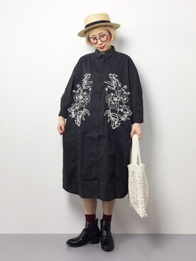 「SALON adam et rope'（サロン アダム エ ロペ）のアイテム（ハット）」を使った、ひいこさん（レディース・154cm）の春コーディネート