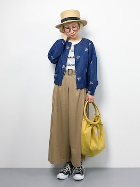 「SEVENDAYS=SUNDAY（セブンデイズサンデイ）のアイテム（ハンドバッグ）」を使った、ひいこさん（レディース・154cm）の春コーディネート