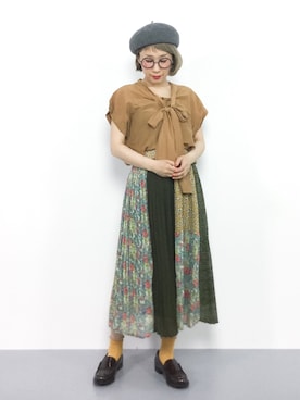 「ボウタイ」｜ひいこさん（レディース・154cm）の夏コーディネート