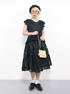 花柄レーススカートを使った人気ファッションコーディネート Wear