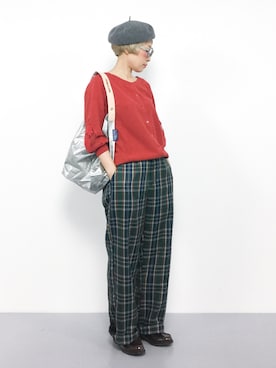 「タータンチェック」｜ひいこさん（レディース・154cm）の夏コーディネート