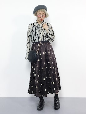 「ボウタイ」｜ひいこさん（レディース・154cm）の秋コーディネート