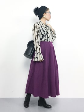 「ボウタイ」｜ひいこさん（レディース・154cm）の秋コーディネート