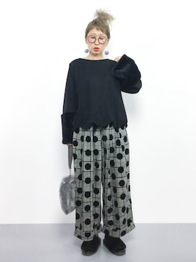 「スカラップ」｜「アイテム（その他トップス）」を使った、ひいこさん（レディース・154cm）の秋コーディネート