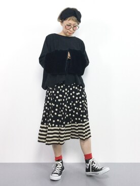 「スカラップ」｜「アイテム（その他トップス）」を使った、ひいこさん（レディース・154cm）の秋コーディネート