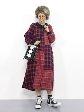 「タータンチェック」｜ひいこさん（レディース・154cm）の秋コーディネート