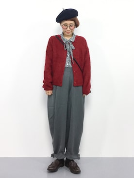 「ボウタイ」｜ひいこさん（レディース・154cm）の秋コーディネート