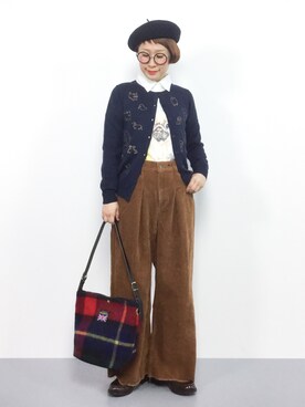 「Factor=（ファクターイコール）のアイテム（パンツ）」を使った、ひいこさん（レディース・154cm）の秋コーディネート