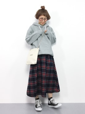 「タータンチェック」｜ひいこさん（レディース・154cm）の秋コーディネート