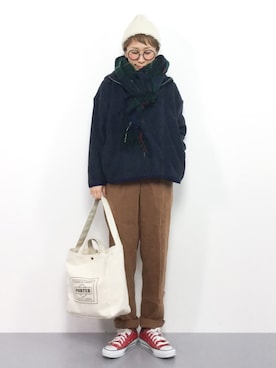 「PAR ICI（パーリッシィ）のアイテム（マウンテンパーカー）」を使った、ひいこさん（レディース・154cm）の秋コーディネート