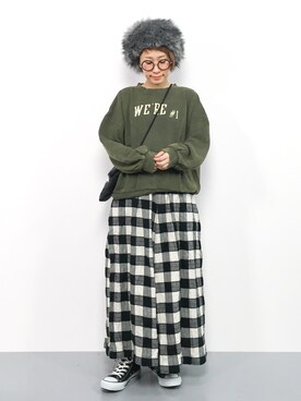 「WC（ダブル シー）のアイテム（キャップ）」を使った、ひいこさん（レディース・154cm）の秋コーディネート
