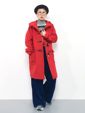 「カットオフ」｜「アイテム（ダッフルコート）」を使った、ひいこさん（レディース・154cm）の秋コーディネート