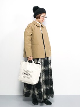 「chambre de charme（シャンブルドゥシャーム）のアイテム（ブルゾン）」を使った、ひいこさん（レディース・154cm）の秋コーディネート
