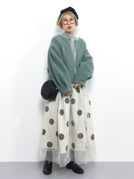 「コクーンコート」｜「アイテム（ブルゾン）」を使った、ひいこさん（レディース・154cm）の秋コーディネート