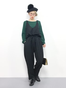 「n'OrLABEL（ノアールレーベル）のアイテム（オールインワン・サロペット）」を使った、ひいこさん（レディース・154cm）の秋コーディネート
