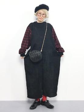 「and it_（アンドイット）のアイテム（サロペット/オーバーオール）」を使った、ひいこさん（レディース・154cm）の秋コーディネート