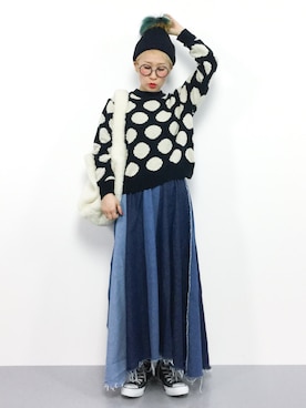 「MODE ROBE（モードローブ）のアイテム（帽子）」を使った、ひいこさん（レディース・154cm）の秋コーディネート