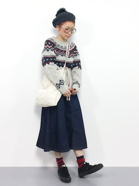 「AMERICAN HOLIC（アメリカンホリック）のアイテム」を使った、ひいこさん（レディース・154cm）の冬コーディネート