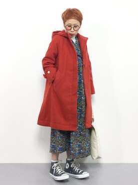 「POU DOU DOU（プードゥドゥ）のアイテム（その他アウター）」を使った、ひいこさん（レディース・154cm）の冬コーディネート