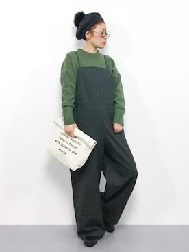 「SEVENDAYS=SUNDAY（セブンデイズサンデイ）のアイテム（サロペット/オーバーオール）」を使った、ひいこさん（レディース・154cm）の秋コーディネート