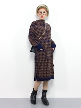 「Bab Bou Jeloud（バブブージュルード）のアイテム（ワンピース）」を使った、ひいこさん（レディース・154cm）の冬コーディネート