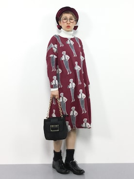 「eiπe （イーペ）のアイテム（ワンピース/ドレス）」を使った、ひいこさん（レディース・154cm）の冬コーディネート