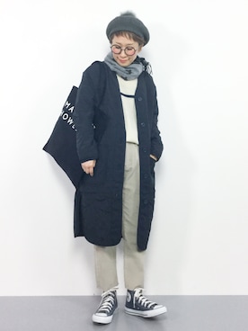 「Dickies（ディッキーズ）のアイテム（その他アウター）」を使った、ひいこさん（レディース・154cm）の冬コーディネート