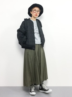 「カオリノモリ」｜「アイテム（ダウンジャケット/コート）」を使った、ひいこさん（レディース・154cm）の冬コーディネート