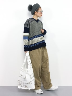 「eiπe （イーペ）のアイテム（バッグ）」を使った、ひいこさん（レディース・154cm）の冬コーディネート