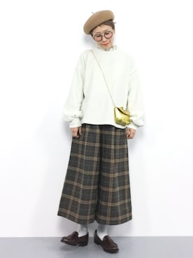 「SHIPS（シップス）のアイテム（ハンチング/ベレー帽）」を使った、ひいこさん（レディース・154cm）の冬コーディネート