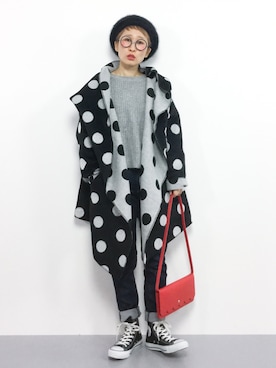 「ひいこドットコム」｜「アイテム（その他アウター）」を使った、ひいこさん（レディース・154cm）の冬コーディネート