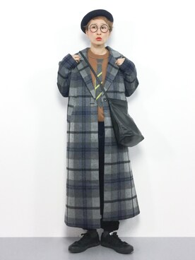 「mercibeaucoup,（メルシーボークー）のアイテム（ニット/セーター）」を使った、ひいこさん（レディース・154cm）の冬コーディネート