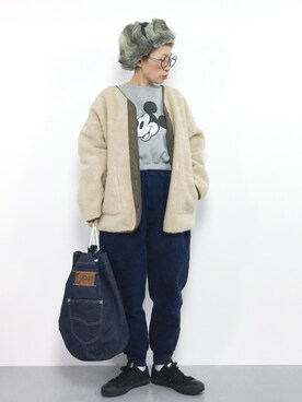 「LBC（エルビーシー）のアイテム（帽子）」を使った、ひいこさん（レディース・154cm）の冬コーディネート