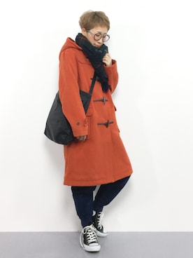 「Te chichi TERRASSE（テチチテラス）のアイテム（ダッフルコート）」を使った、ひいこさん（レディース・154cm）の冬コーディネート
